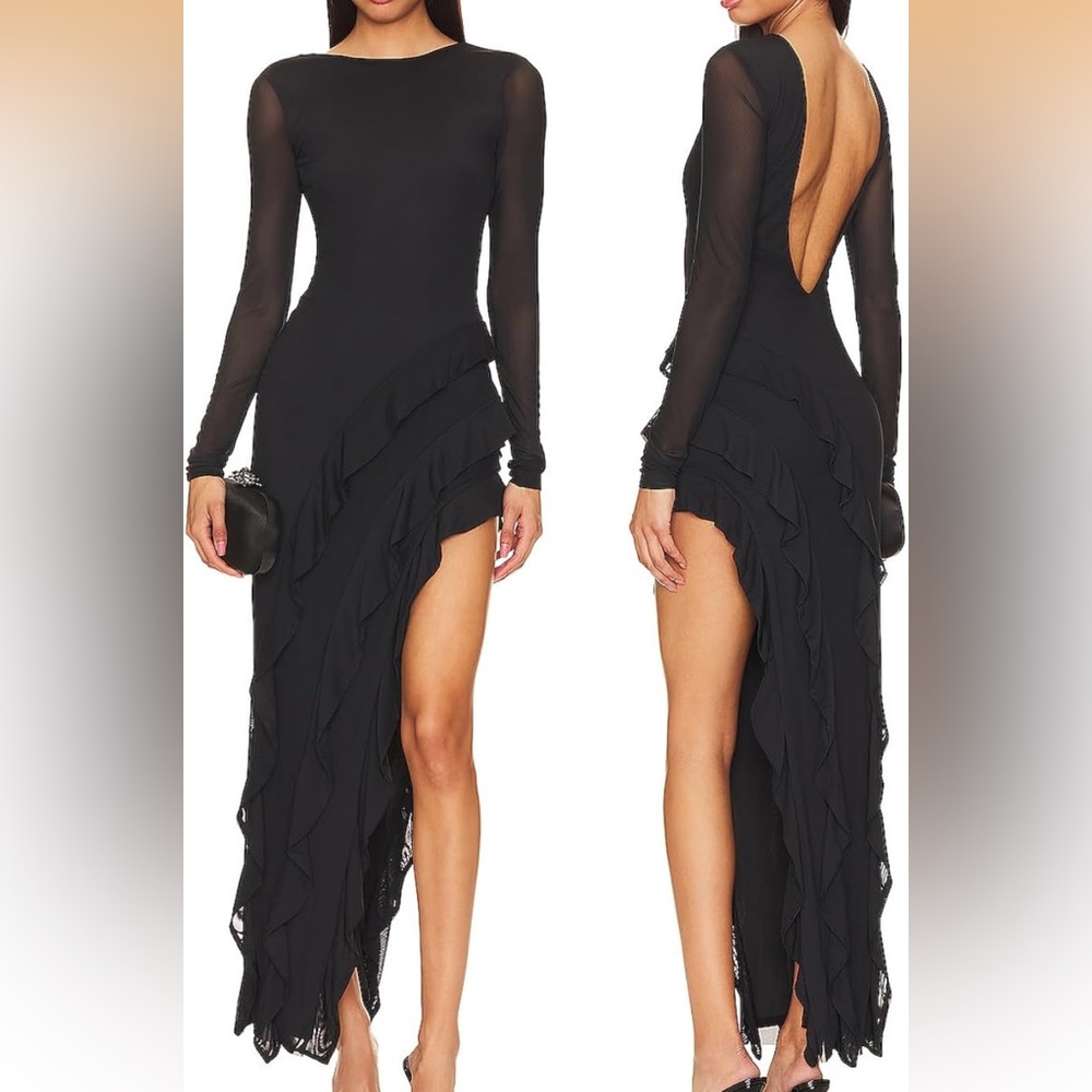 Revolt Society Black Backless Dress